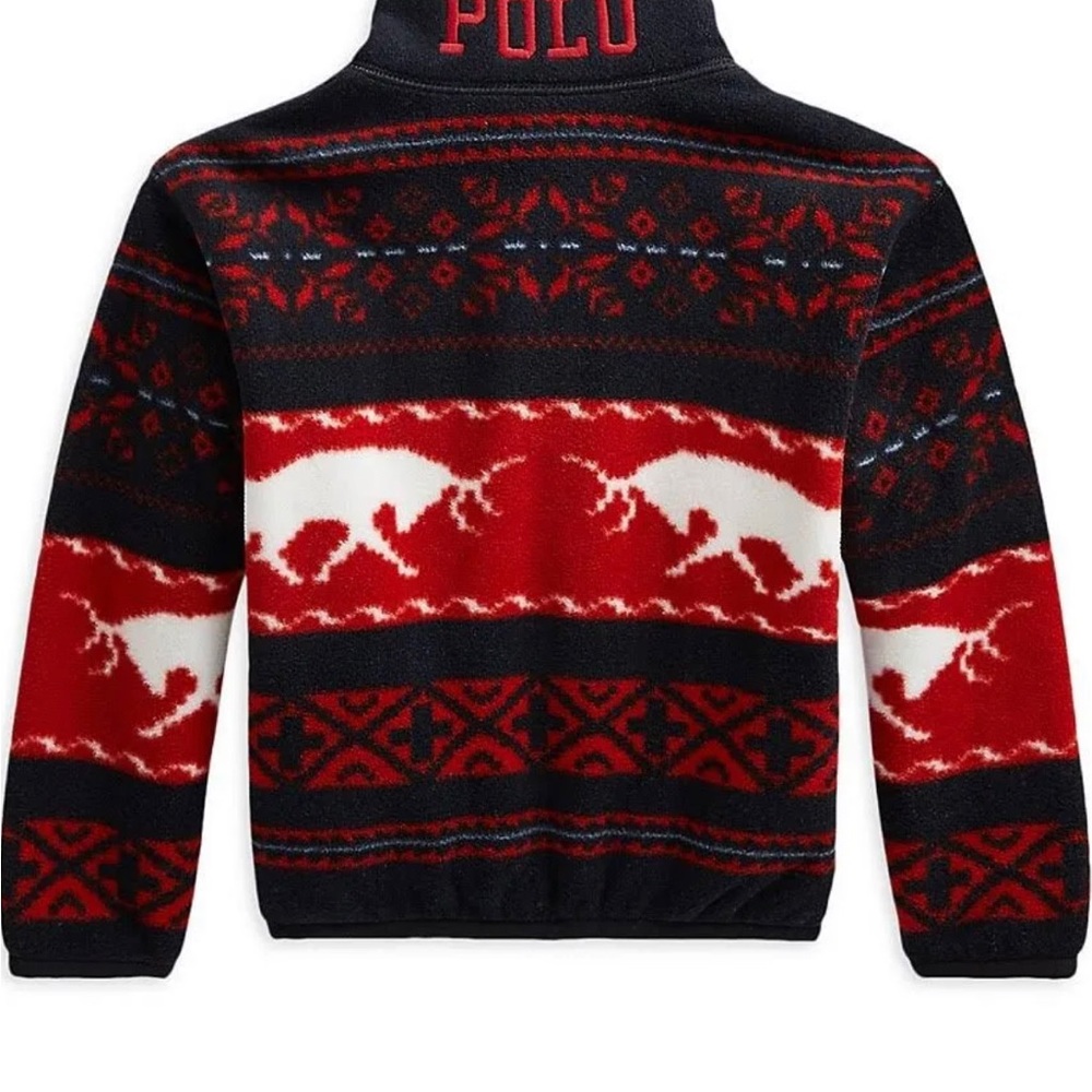 Polo Ralph Lauren Girls Fair Isle Fleece 1/4 Zip Sweater - Picture 2 of 10